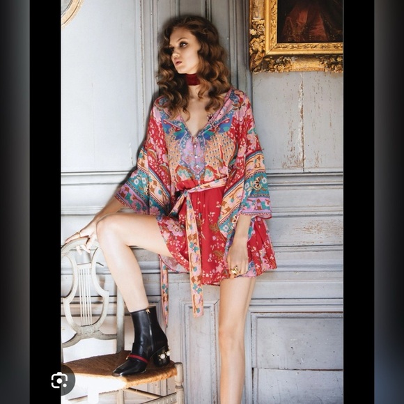 Spell & The Gypsy Collective Lotus Kimono Boho Flowy Festival Romper RARE XS - Picture 6 of 8